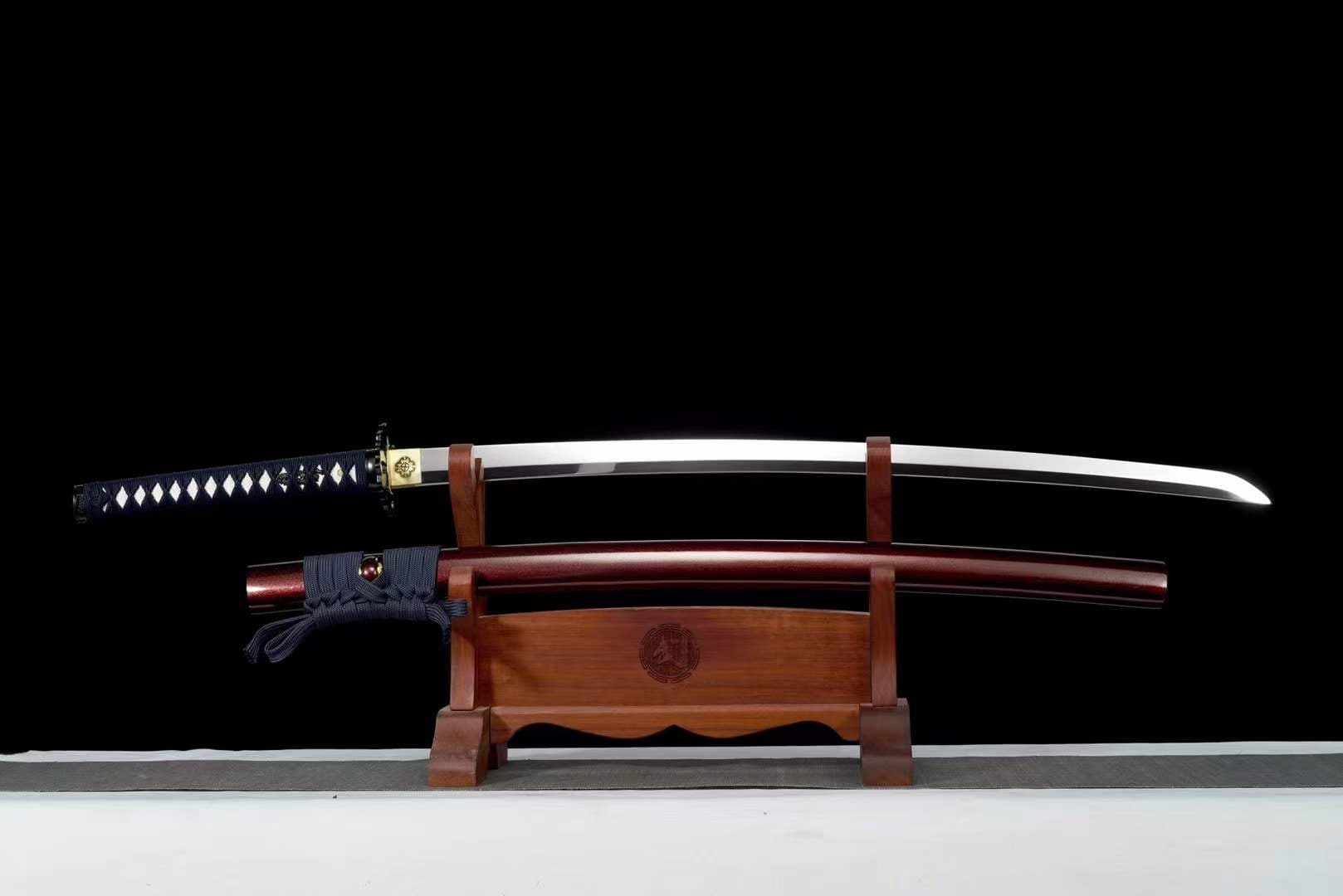Hand Forged Japanese Samurai Katana Shadow Mirror High Manganese Steel - Tophatter Daily Deals