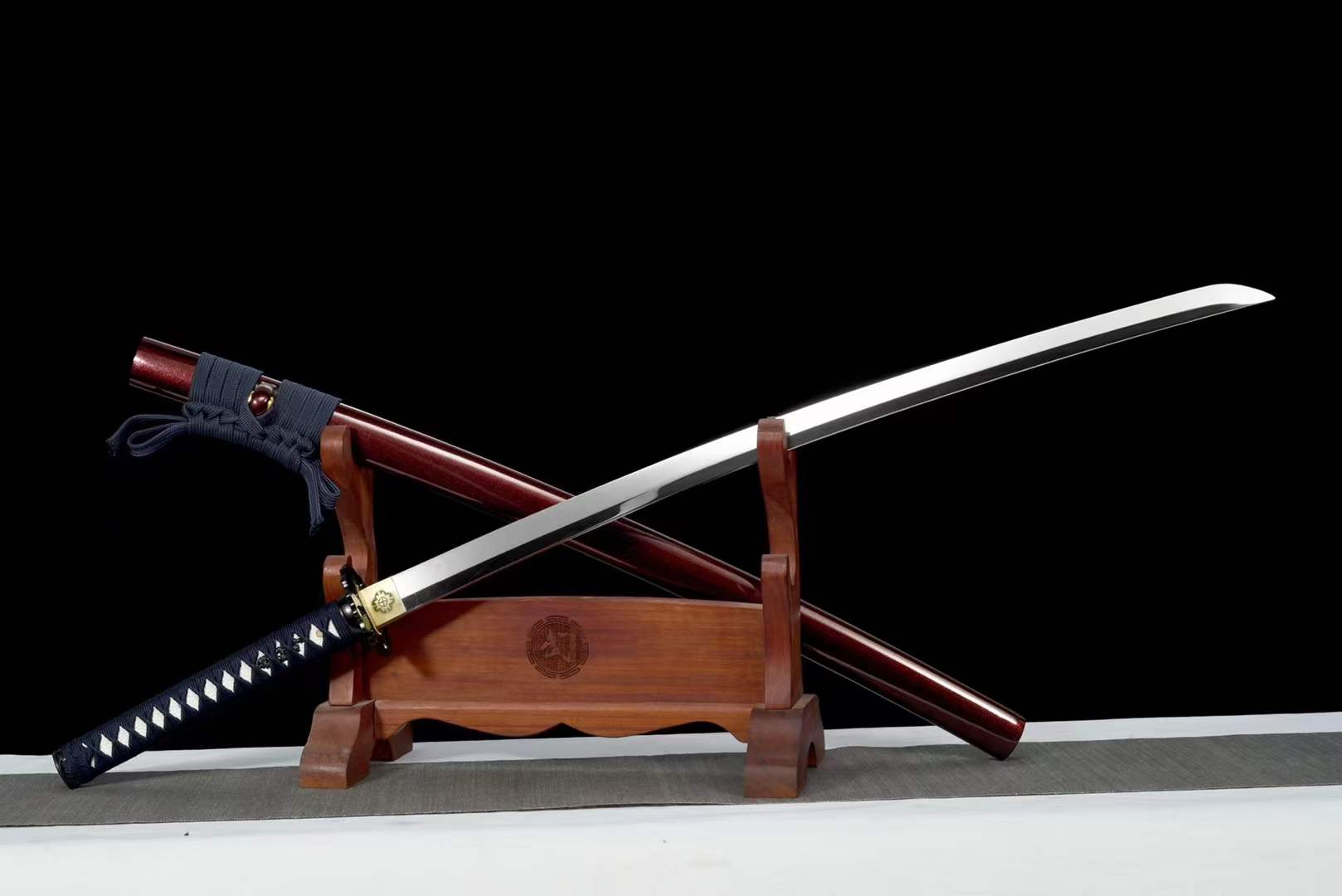 Hand Forged Japanese Samurai Katana Shadow Mirror High Manganese Steel - Tophatter Daily Deals