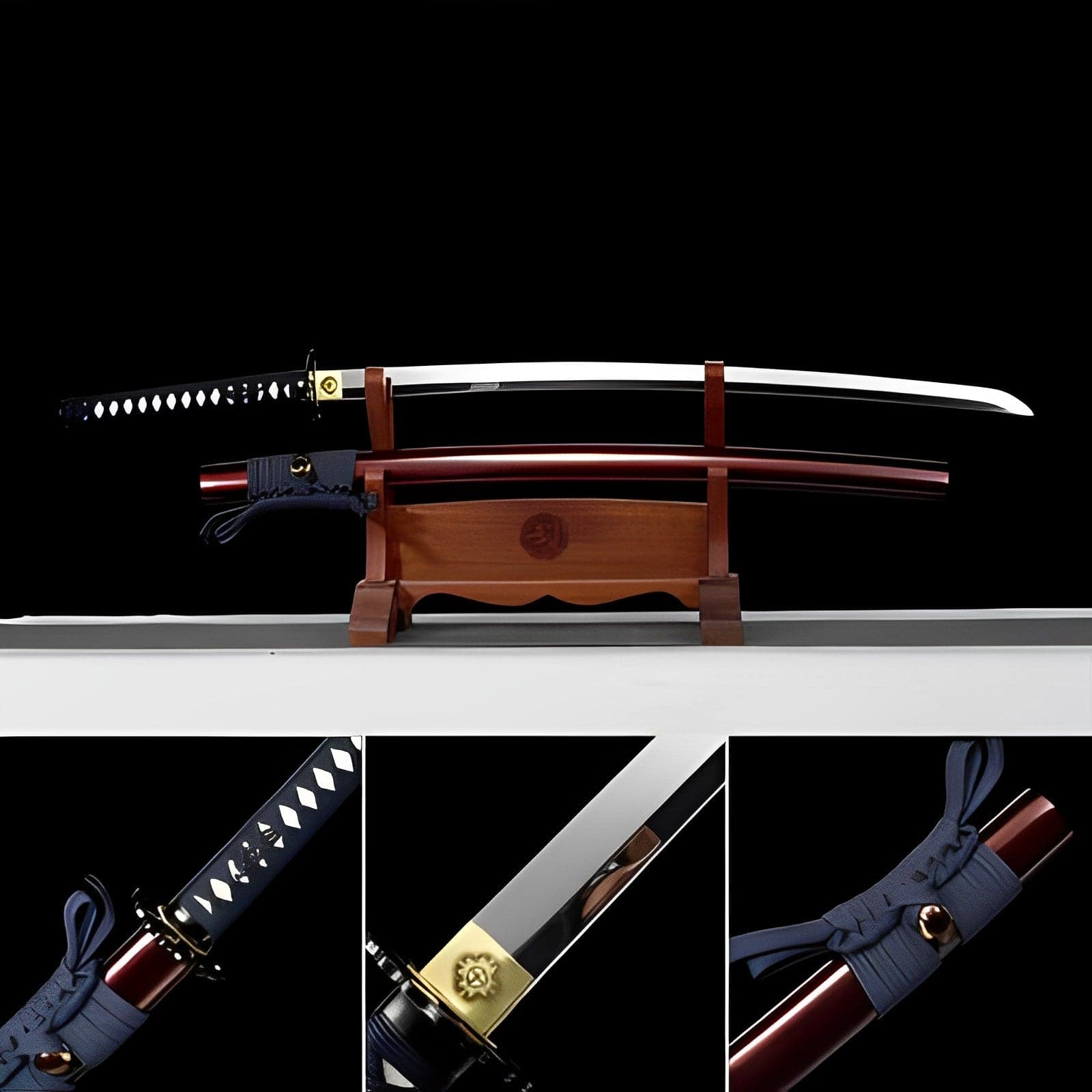 Hand Forged Japanese Samurai Katana Shadow Mirror High Manganese Steel - Tophatter Daily Deals