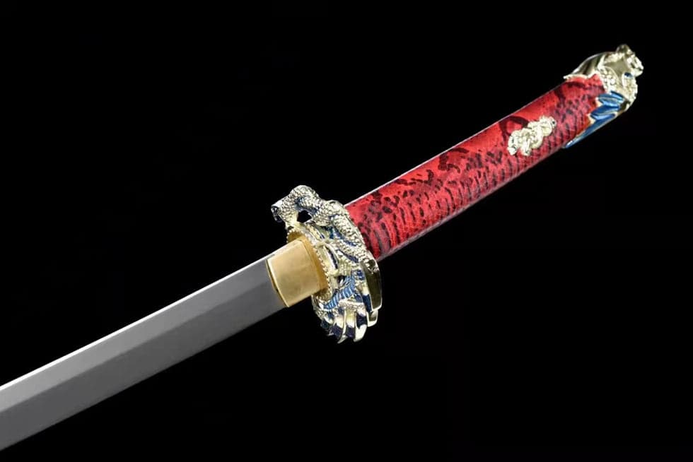 Hand Forged Japanese Samurai Katana Silver Dragon Knight High-performance Manganese Steel - Tophatter Daily Deals