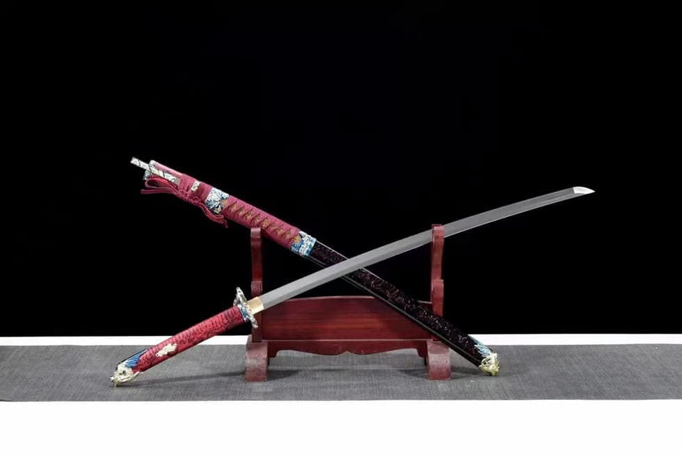 Hand Forged Japanese Samurai Katana Silver Dragon Knight High-performance Manganese Steel - Tophatter Daily Deals