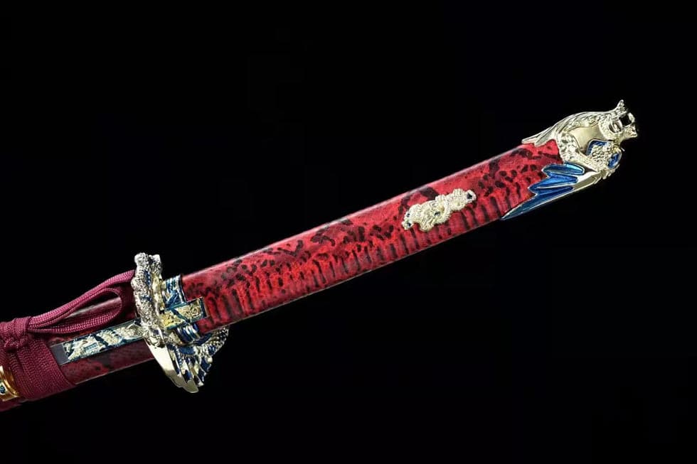 Hand Forged Japanese Samurai Katana Silver Dragon Knight High-performance Manganese Steel - Tophatter Daily Deals