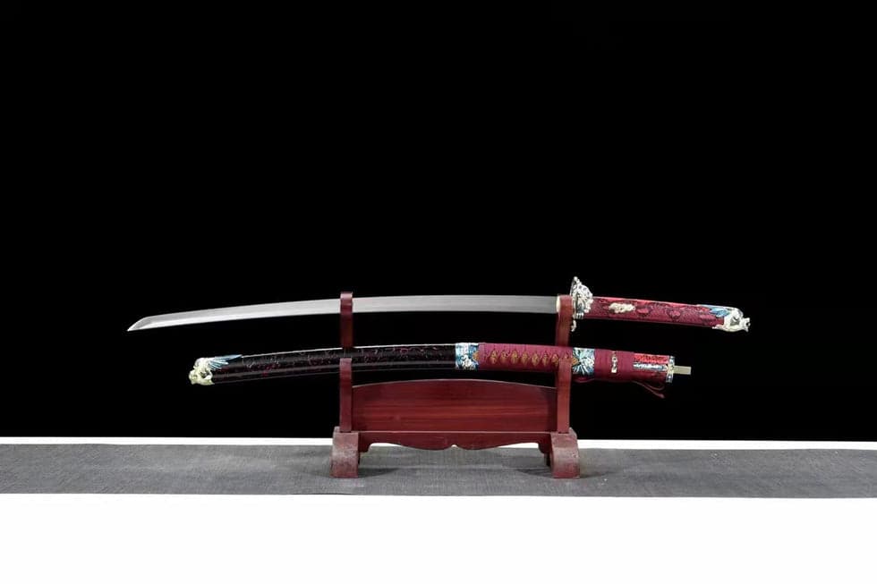 Hand Forged Japanese Samurai Katana Silver Dragon Knight High-performance Manganese Steel - Tophatter Daily Deals