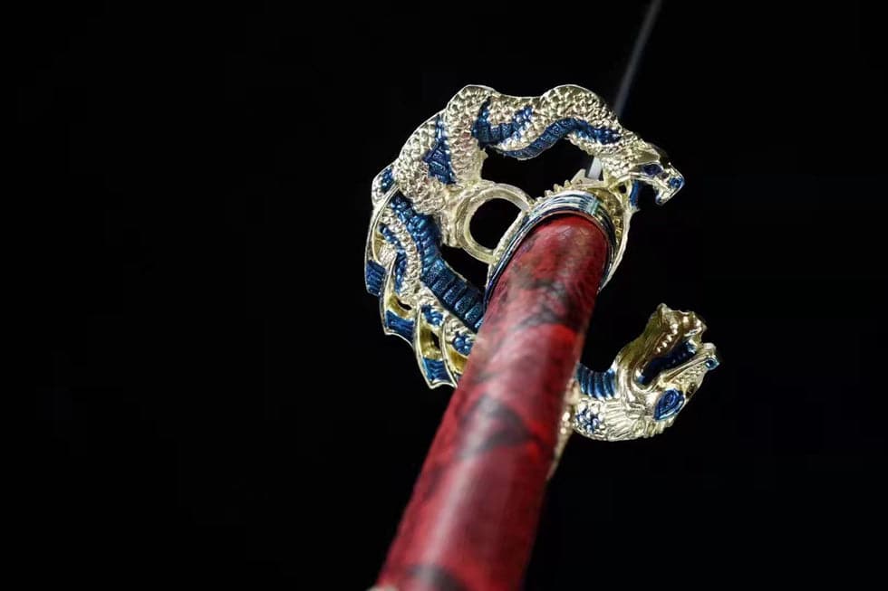 Hand Forged Japanese Samurai Katana Silver Dragon Knight High-performance Manganese Steel - Tophatter Daily Deals