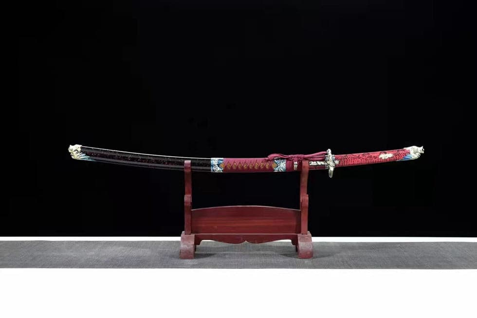 Hand Forged Japanese Samurai Katana Silver Dragon Knight High-performance Manganese Steel - Tophatter Daily Deals