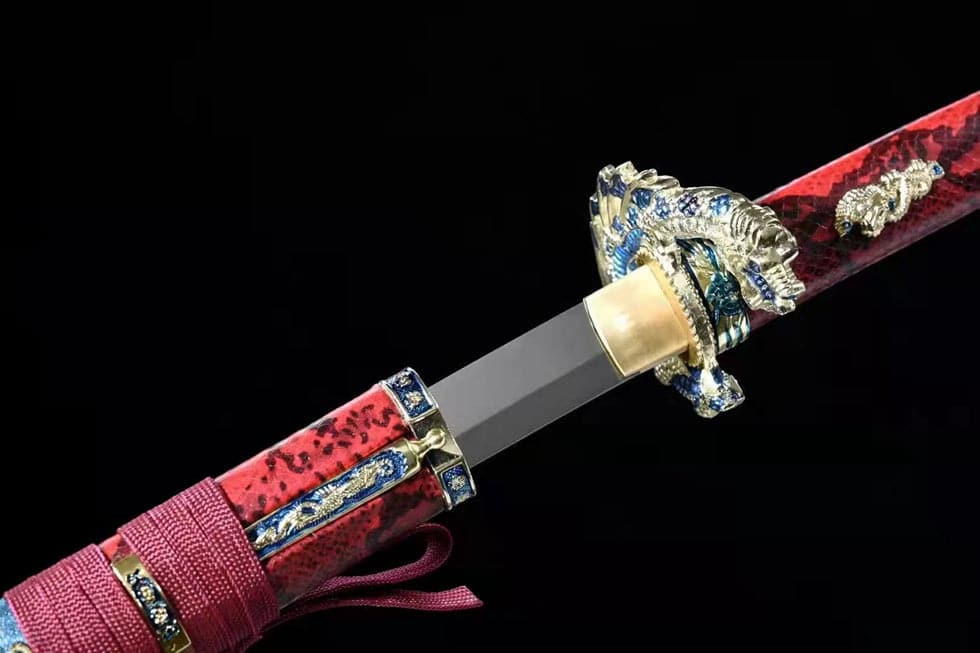 Hand Forged Japanese Samurai Katana Silver Dragon Knight High-performance Manganese Steel - Tophatter Daily Deals