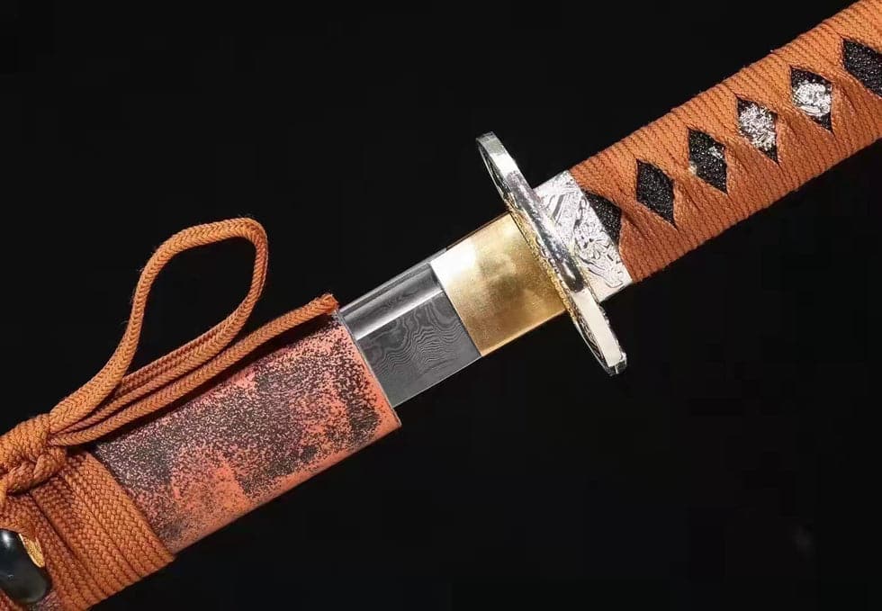Hand Forged Japanese Samurai Katana Silver Tiger Pattern Steel Full Tang - Tophatter Daily Deals