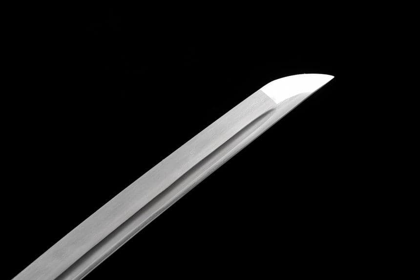 Hand Forged Japanese Samurai Katana Silver Wheel Damascus Steel Full Tang - Tophatter Daily Deals
