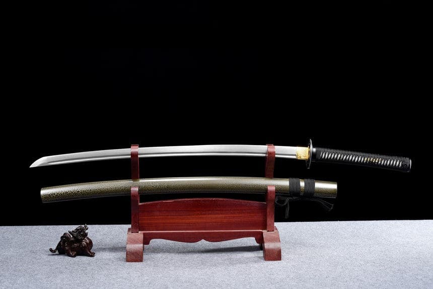Hand Forged Japanese Samurai Katana Silver Wheel Damascus Steel Full Tang - Tophatter Daily Deals