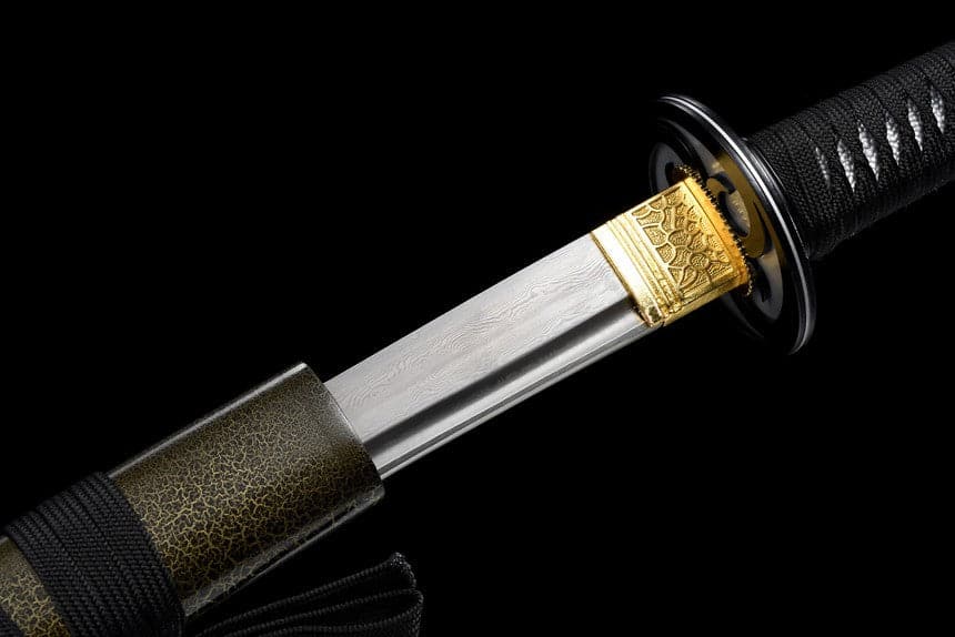 Hand Forged Japanese Samurai Katana Silver Wheel Damascus Steel Full Tang - Tophatter Daily Deals
