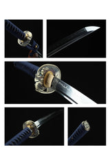 Hand Forged Japanese Samurai Katana Skeleton Specialty steel Turns the soil to burn blade fine grinding - Tophatter Daily Deals