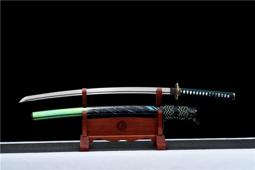 Hand Forged Japanese Samurai Katana Sky Dome Pattern Steel Pure copper fine carving set - Tophatter Daily Deals