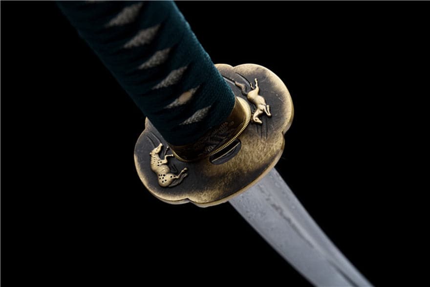 Hand Forged Japanese Samurai Katana Sky Dome Pattern Steel Pure copper fine carving set - Tophatter Daily Deals