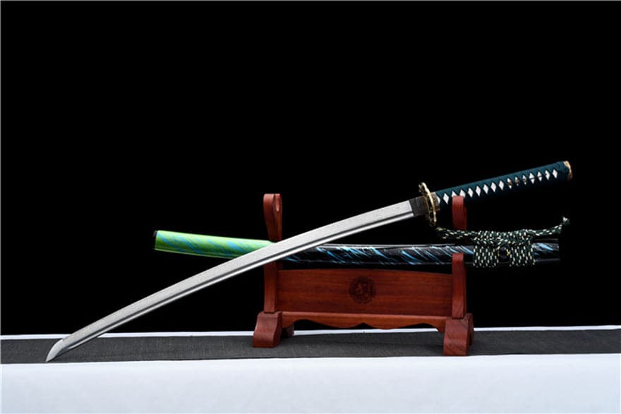 Hand Forged Japanese Samurai Katana Sky Dome Pattern Steel Pure copper fine carving set - Tophatter Daily Deals