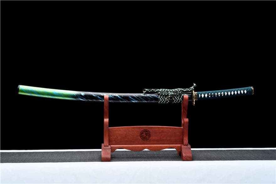 Hand Forged Japanese Samurai Katana Sky Dome Pattern Steel Pure copper fine carving set - Tophatter Daily Deals