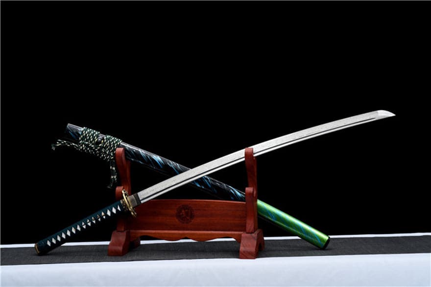 Hand Forged Japanese Samurai Katana Sky Dome Pattern Steel Pure copper fine carving set - Tophatter Daily Deals
