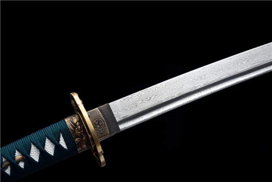 Hand Forged Japanese Samurai Katana Sky Dome Pattern Steel Pure copper fine carving set - Tophatter Daily Deals