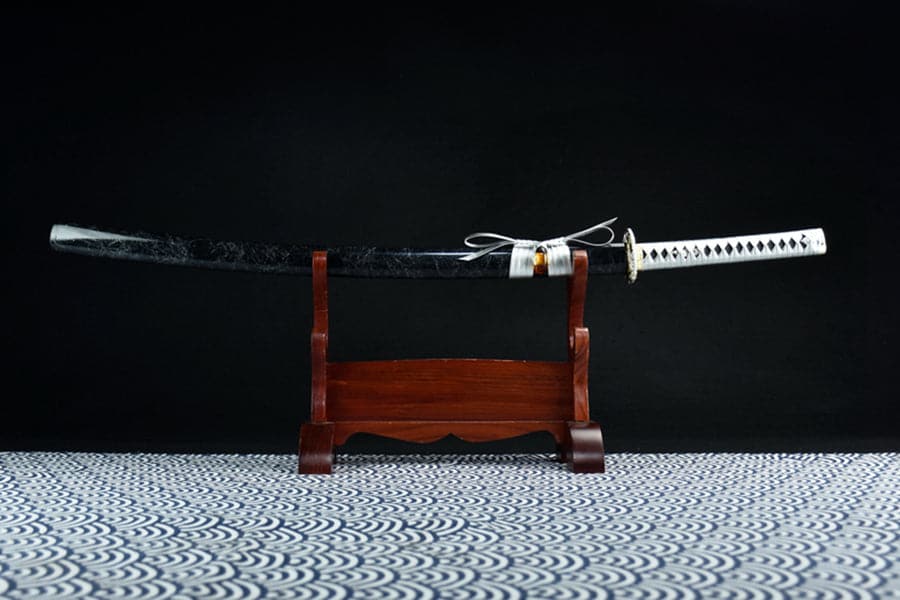 Hand Forged Japanese Samurai Katana 菊丸 きくまる T10 Carbon steel Blade baking blue - Tophatter Daily Deals
