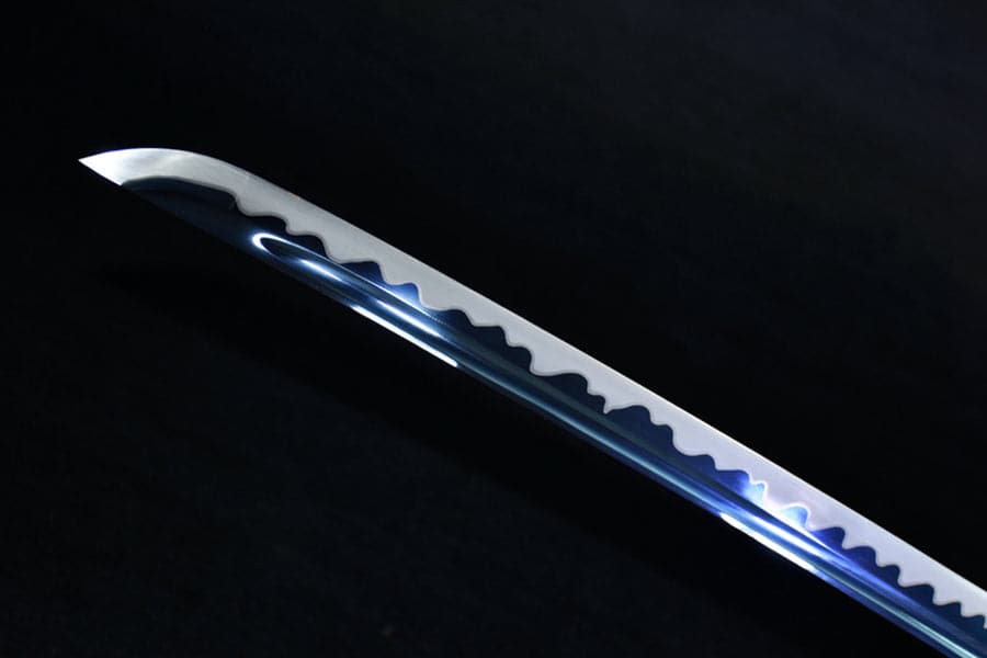 Hand Forged Japanese Samurai Katana 菊丸 きくまる T10 Carbon steel Blade baking blue - Tophatter Daily Deals