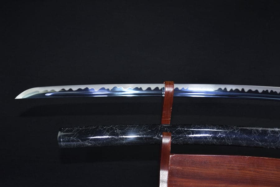 Hand Forged Japanese Samurai Katana 菊丸 きくまる T10 Carbon steel Blade baking blue - Tophatter Daily Deals