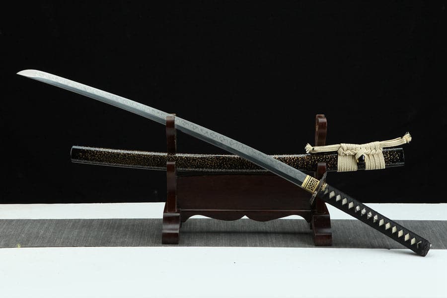 Hand Forged Japanese Samurai Katana T10 Real Yokote Pure copper gilt silver - Tophatter Daily Deals