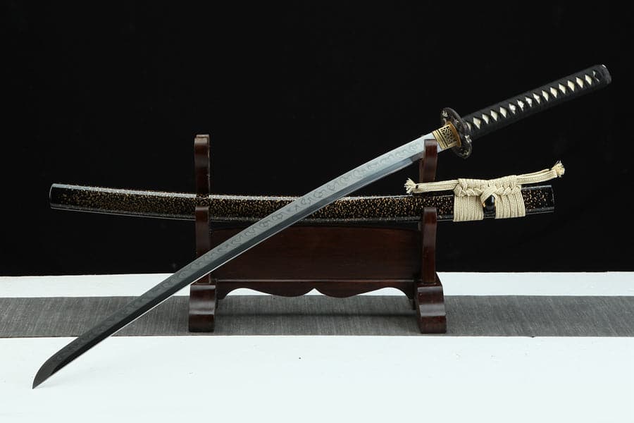 Hand Forged Japanese Samurai Katana T10 Real Yokote Pure copper gilt silver - Tophatter Daily Deals