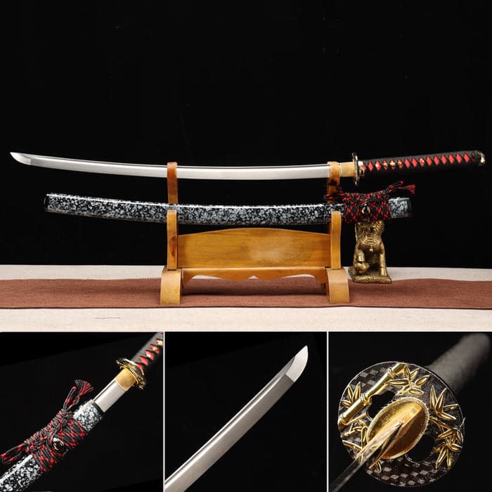 Hand Forged Japanese Samurai Katana Tengo Sword High Manganese Steel Full Tang - Tophatter Daily Deals