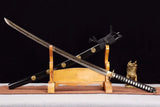 Hand Forged Japanese Samurai Katana Trefoil 1060 High Manganese Steel Baked gold blades - Tophatter Daily Deals
