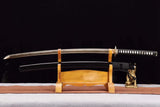 Hand Forged Japanese Samurai Katana Trefoil 1060 High Manganese Steel Baked gold blades - Tophatter Daily Deals