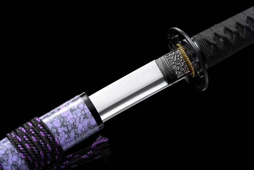 Hand Forged Japanese Samurai Katana Violet 9260 Spring Steel Full Tang - Tophatter Daily Deals