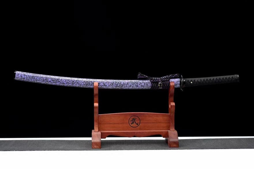 Hand Forged Japanese Samurai Katana Violet 9260 Spring Steel Full Tang - Tophatter Daily Deals