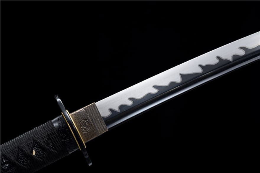 Hand Forged Japanese Samurai Katana Wanderer High Manganese Steel Blade blackening process - Tophatter Daily Deals