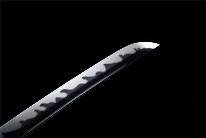 Hand Forged Japanese Samurai Katana Wanderer High Manganese Steel Blade blackening process - Tophatter Daily Deals