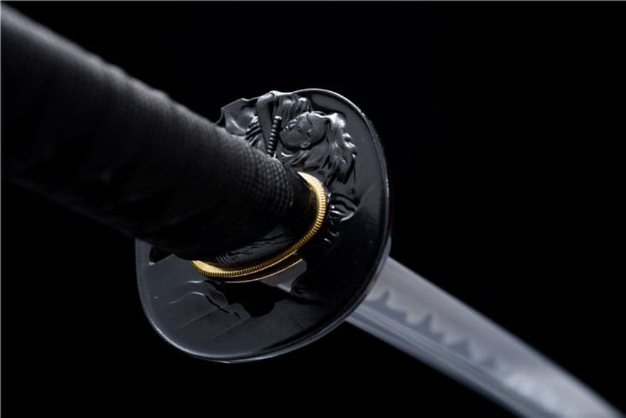Hand Forged Japanese Samurai Katana Wanderer High Manganese Steel Blade blackening process - Tophatter Daily Deals