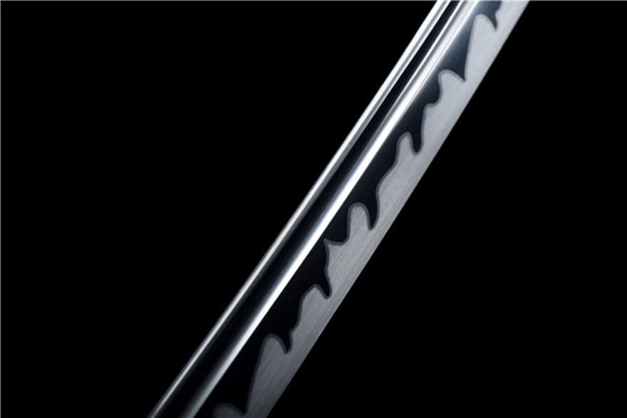 Hand Forged Japanese Samurai Katana Wanderer High Manganese Steel Blade blackening process - Tophatter Daily Deals