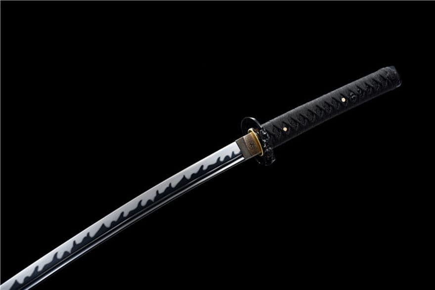 Hand Forged Japanese Samurai Katana Wanderer High Manganese Steel Blade blackening process - Tophatter Daily Deals