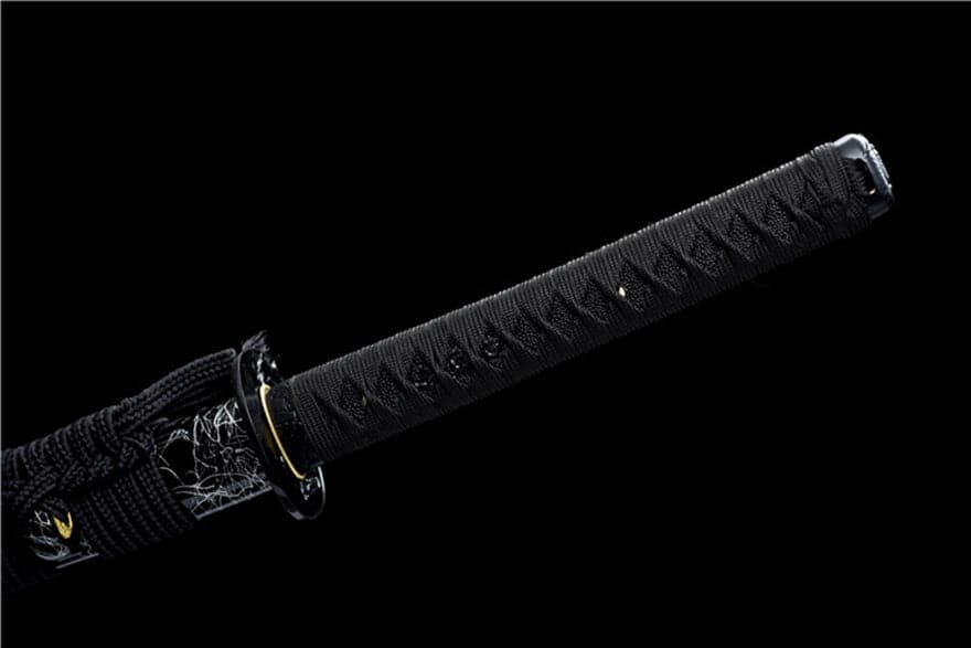 Hand Forged Japanese Samurai Katana Wanderer High Manganese Steel Blade blackening process - Tophatter Daily Deals