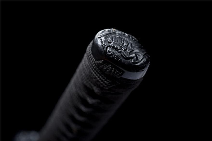 Hand Forged Japanese Samurai Katana Wanderer High Manganese Steel Blade blackening process - Tophatter Daily Deals