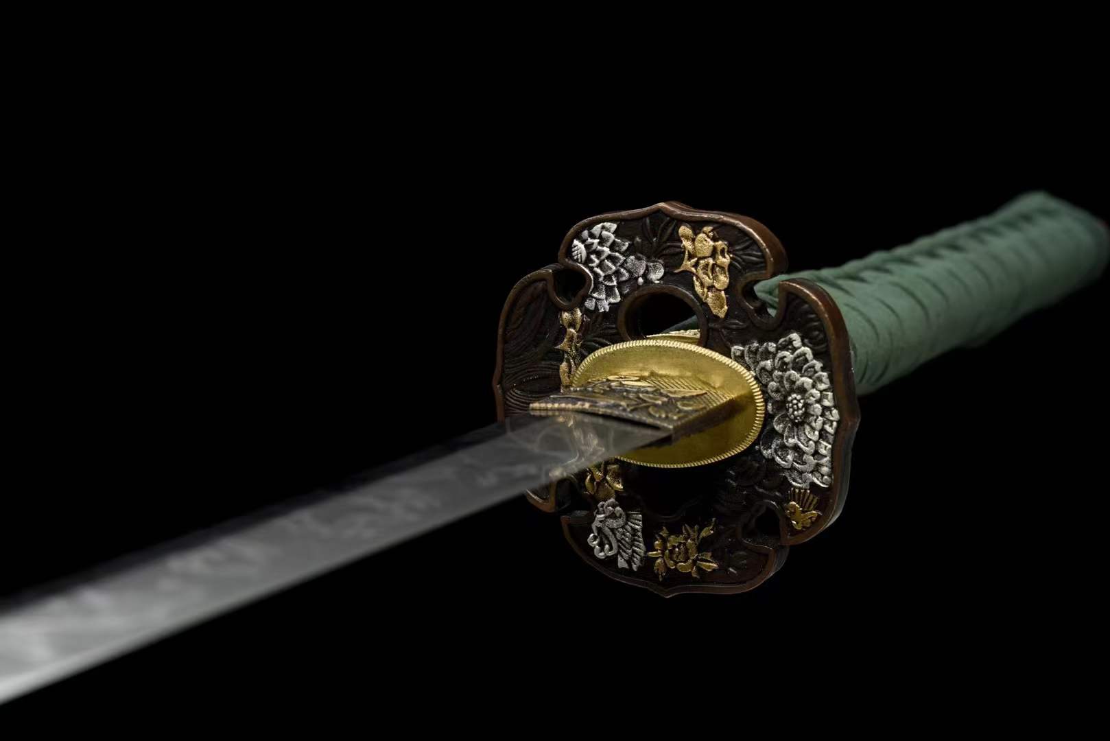 Hand Forged Japanese Samurai Katana Wind Chimes T10 With Black Sheath - Tophatter Daily Deals