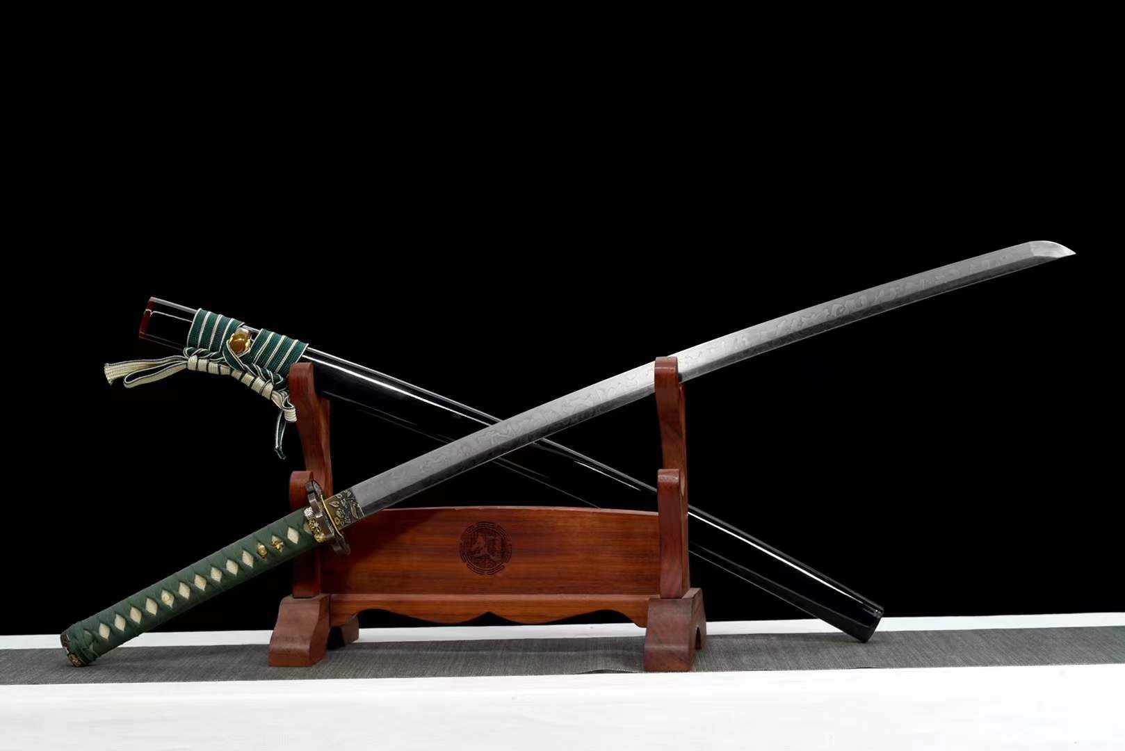 Hand Forged Japanese Samurai Katana Wind Chimes T10 With Black Sheath - Tophatter Daily Deals