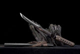 Hand Forged Japanese Tanto Asura Short knife T10 Carbon steel Turns the soil to burn blade - Tophatter Daily Deals
