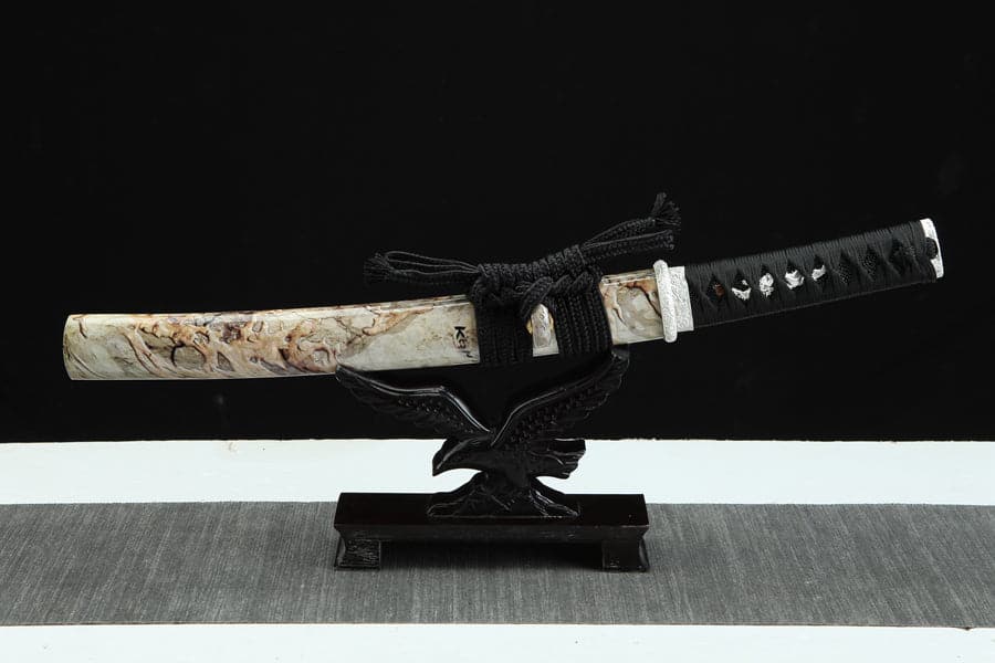 Hand Forged Japanese Tanto Darkness Short Sword 1095 Carbon steel - Tophatter Daily Deals