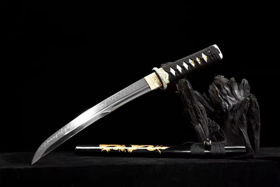 Hand Forged Japanese Tanto Golden Dragon T10 Carbon steel Full Tang - Tophatter Daily Deals