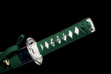 Hand Forged Japanese Tanto Jade T10 Carbon steel Short Sword Turns the soil to burn blade - Tophatter Daily Deals