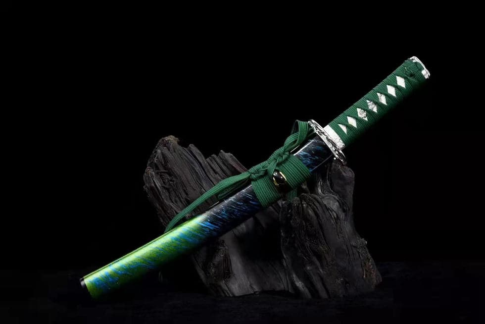 Hand Forged Japanese Tanto Jade T10 Carbon steel Short Sword Turns the soil to burn blade - Tophatter Daily Deals