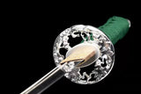 Hand Forged Japanese Tanto Jade T10 Carbon steel Short Sword Turns the soil to burn blade - Tophatter Daily Deals