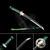 Hand Forged Japanese Tanto Jade T10 Carbon steel Short Sword Turns the soil to burn blade - Tophatter Daily Deals