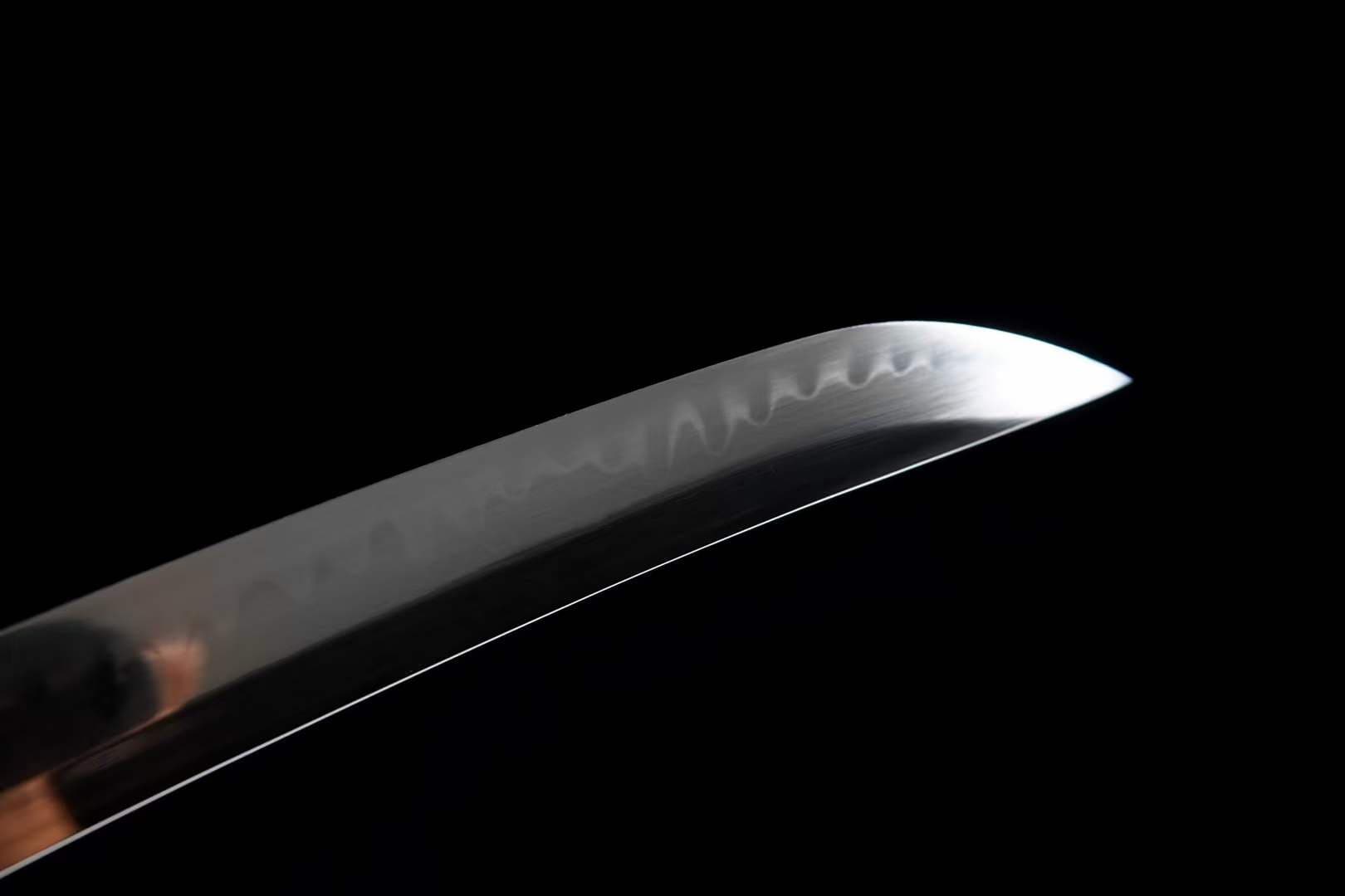 Hand Forged Japanese Tanto Red Sky Short Sword T10 Turns the soil to burn blade - Tophatter Daily Deals