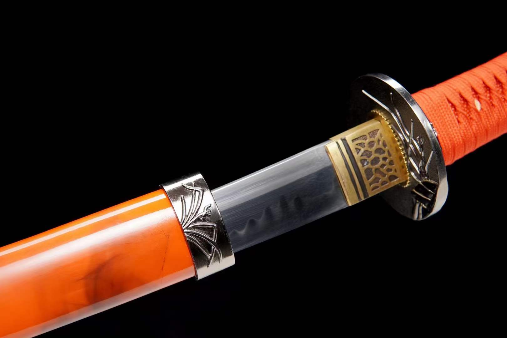 Hand Forged Japanese Tanto Red Sky Short Sword T10 Turns the soil to burn blade - Tophatter Daily Deals