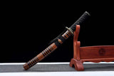 Hand Forged Japanese Tanto Storm Short Sword Manganese Steel Blackened blades - Tophatter Daily Deals